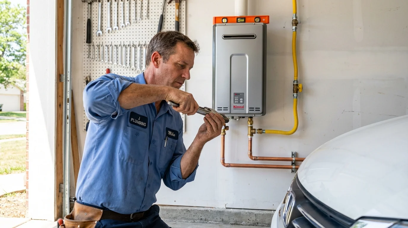 Tankless water heater installation by a Johns Plumbing LLC plumber in Mancos